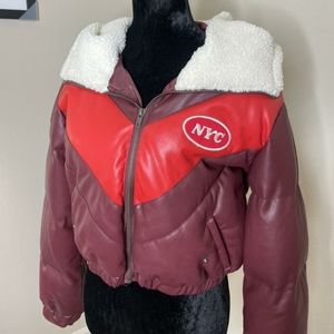 Forever21 Burgundy Vintage Bomber Jacket